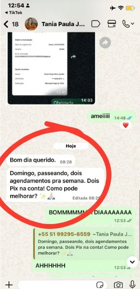 Resultado compartilhado por aluno no WhatsApp 3